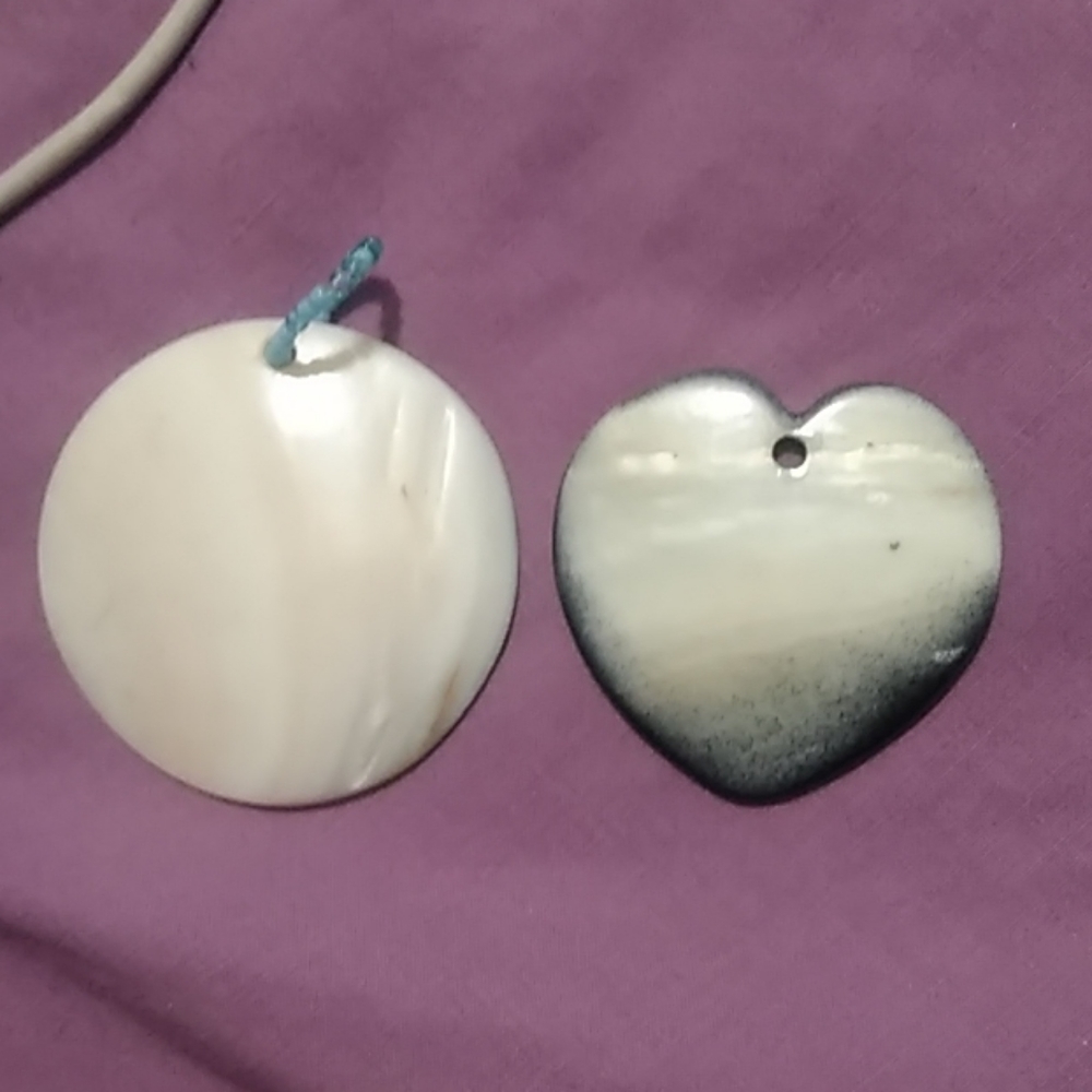Large Hand Painted Shell Pendants - image 2